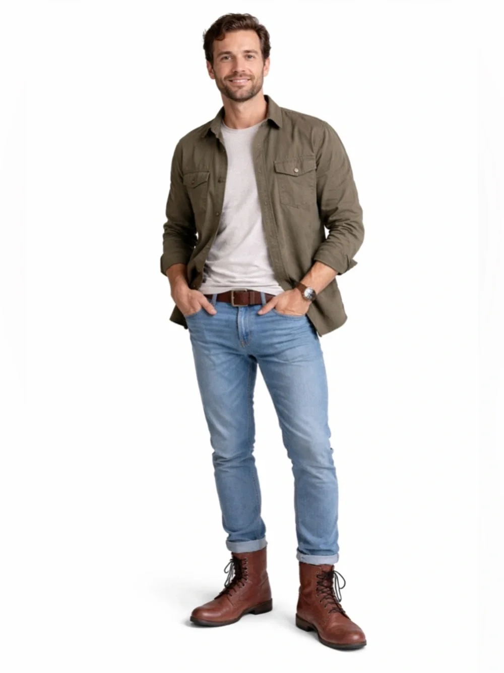 Ariat Brown Leather Lace-Up Boots